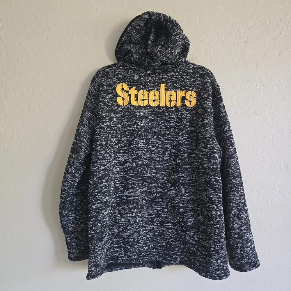 NFL Pittsburgh Steelers Marled Full Zip Hoodie Size XL